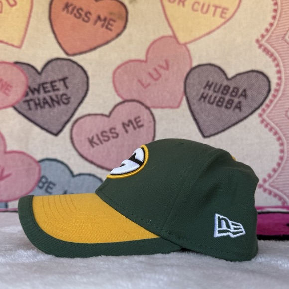Size M/L - Adult Green Bay Packers New Era NFL 39THIRTY Flex Hat yellow green - Picture 2 of 6